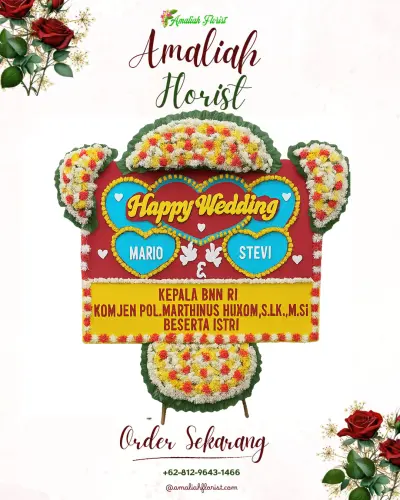 Karangan Papan Bunga Pernikahan di Pik2